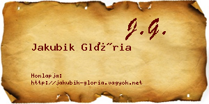 Jakubik Glória névjegykártya